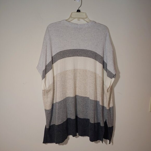 Loft  Wool Blend Colorblock Cardigan Vest Open Front Size L/XL Grey - Picture 7 of 7